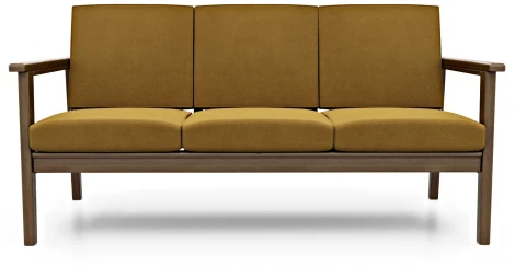 Диван Arsko прямой Лориан Б орех велюр горчичный