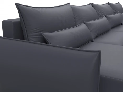 Диван П-образный Лига-051 НПБ Лонг (ЛДСП,Брус,Фанера/Пластик/Экокожа/Серый) Лига Диванов 129897