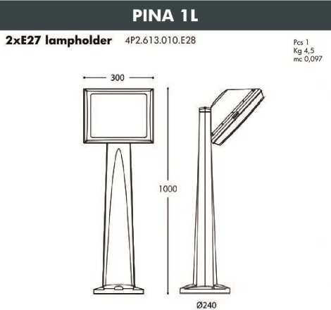 Наземный светильник Fumagalli Guizeppe 4P2.613.010.WYF1R (220V, IP66)