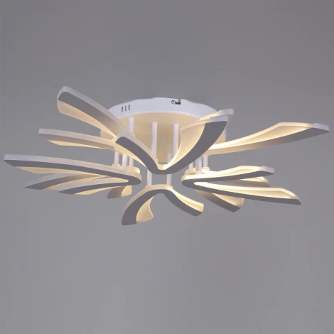 Потолочная люстра светодиодная на штанге с пультом с регулировкой цветовой температуры, яркости и с ночным режимом Reluce 59090-0.3-4+4 WH