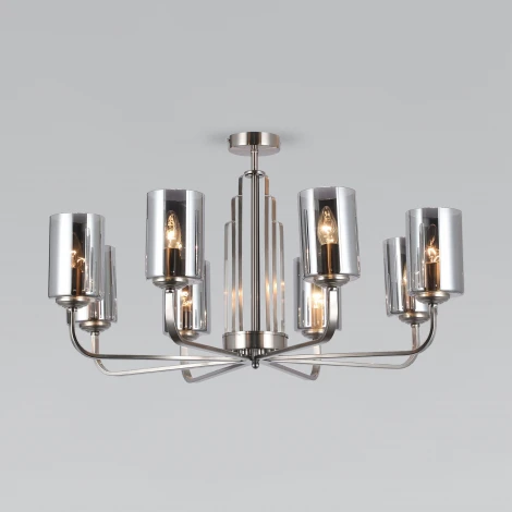 Потолочная люстра на штанге Eurosvet Defi 60138/8 сатин-никель (220V)