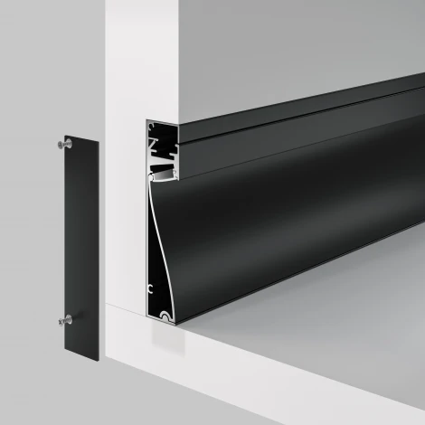 Алюминиевый профиль плинтус с подсветкой 80x18 Maytoni Led Strip ALM-8018-B-2M