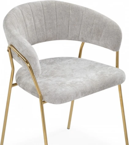 Стул на металлокаркасе Kamelia 1 (Kamelia 1 light gray fabric / gold) Woodville арт.15757