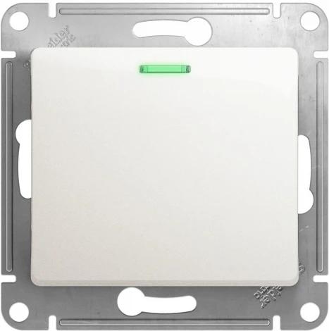 Выключатель встраиваемый одноклавишный с подсветкой (перламутровый) Systeme Electric Glossa GSL000613