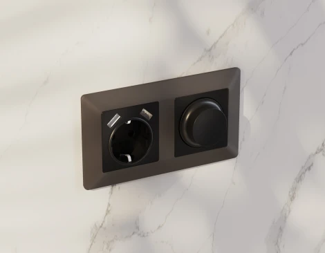 Рамка Ambrella Volt ALFA Line (Темная бронза матовый) 2-ая AF110632