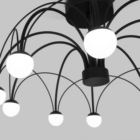 Потолочная люстра на штанге Eurosvet Ragno 90035/10 LED черный (220V, шарики)