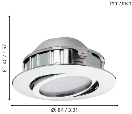 Встраиваемый точечный светильник Eglo Pineda 95858 (LED, 220V)