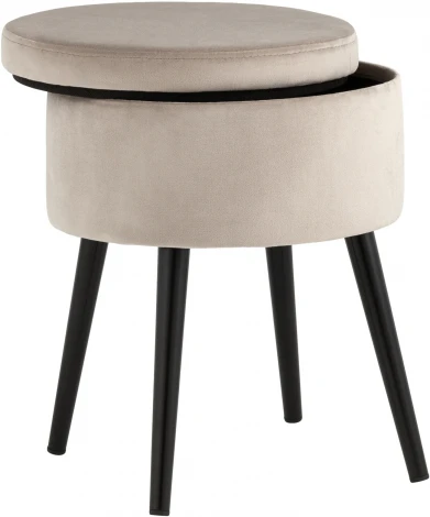 Пуф Клайс с ящиком велюр серо-бежевый УТ000035912