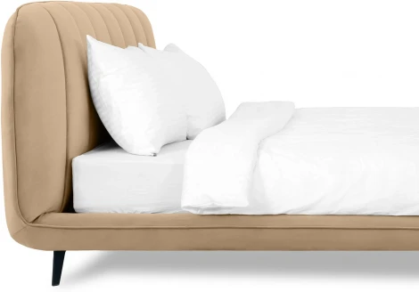 Кровать Amsterdam ОГОГО (арт.564356), (Велюр/Светло-коричневый)