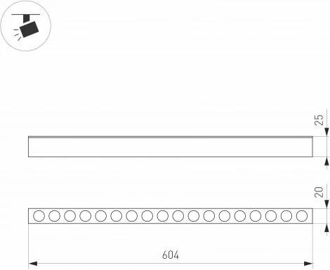 светильник магнитный MAG-DOTS-25-L600-18W Day4000 (BK, 30 deg, 24V, DALI) (Arlight, IP20 Металл) 046326