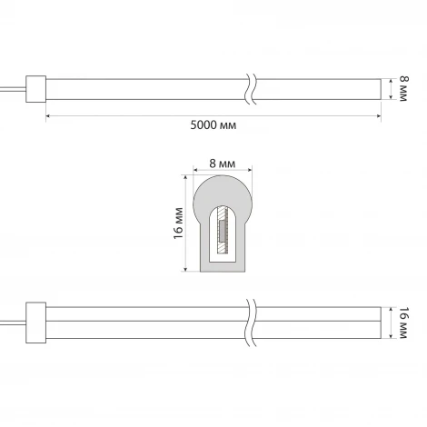 Светодиодная лента Uniel ULS-N21 5M/6500K/1.5M IP67 RRP40C00