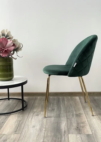 Стул PRESLEY BLUVEL-78 зеленый / золотой каркас