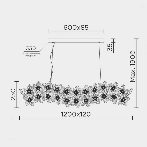 Подвесная люстра светодиодная хрустальная с пультом Modelux ML.9520.1200 GD