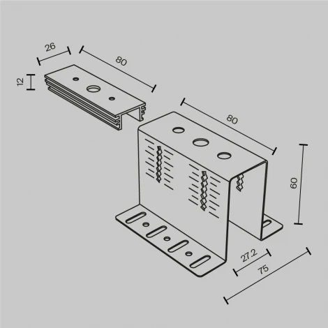 Скоба регулируемая для накладного шинопровода Exility Maytoni Accessories for tracks Exility TRA034HCB