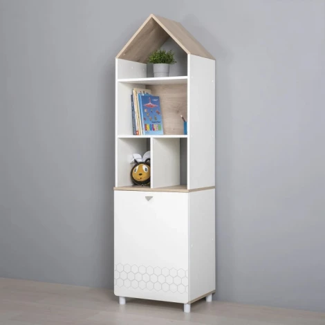 Стеллаж Эльга (Эльга белый шагрень / дуб белый exclusive) Mobi арт.518264