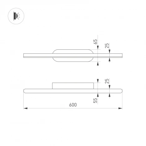 Настенный светильник LED SP-TENERO-S600x45-13W Warm3000 (WH, 120 deg, 230V) (Arlight, IP54 Металл) 035718