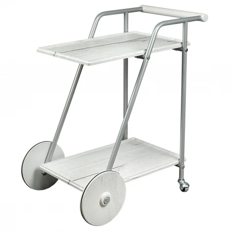 Стол сервировочный Оди металлик/белый/дуб дымчатый Mebelik 008847