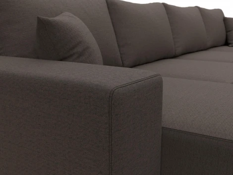 Диван П-образный Льюес (Коричневый/Рогожка) Лига Диванов арт.123925