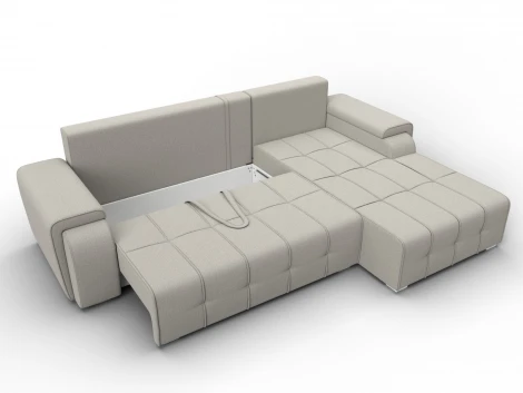 Диван угловой Лига-121 правый угол (ДСП,Брус,Рогожка/Бежевый) Лига Диванов 137340