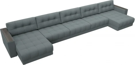 Диван П-образный с декором Лига-049 НПБ Мегалонг Лига Диванов (Рогожка) арт.128520