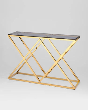 Консоль Stool Group ИНСИГНИЯ 115*30 золото стекло smoke УТ000001500