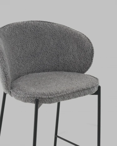 Стул полубарный Тисдейл букле темно-серый Stool Group арт.УТ000041696