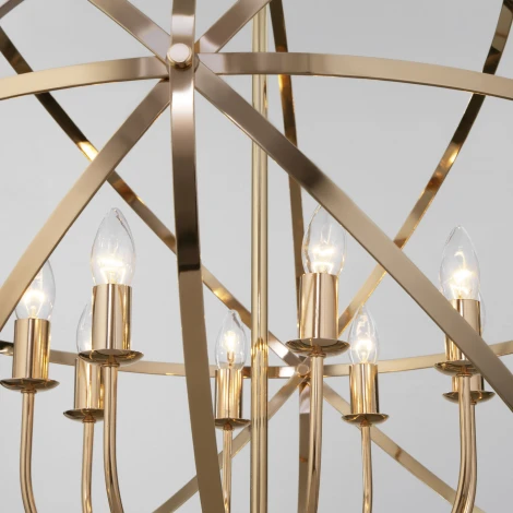 Подвесная люстра Eurosvet Santi 60139/8 золото (220V, на цепи, шар)