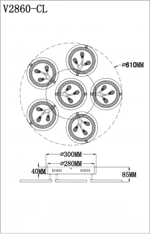 Потолочная люстра Moderli Rondi V2860-CL
