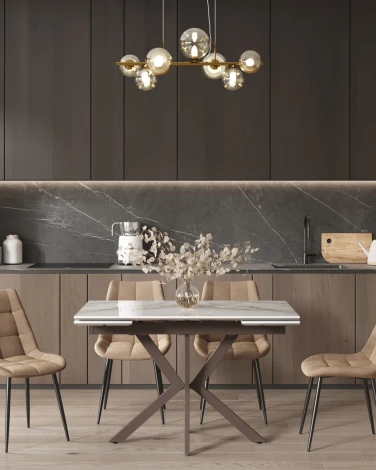 Стол Stool Group раскладной Marmer 120-180*80*76 керамика капучино УТ000039730