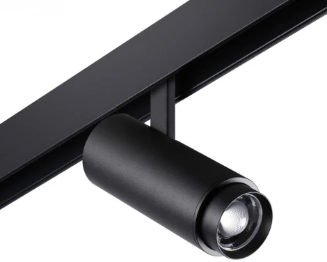 Трековый светильник для низков. шинопровода с переключ. цветовой температуры и мощности Novotech Flum 359207 SHINO черный IP20 LED 3000К\4000К\6000К 5W/9W/13W 48V (круглые)
