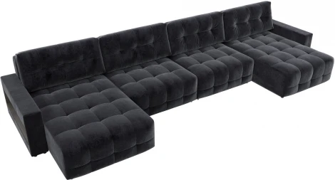 Диван п-образный с полками Лига-053 НПБ Лонг Лига Диванов (Велюр) арт.128995