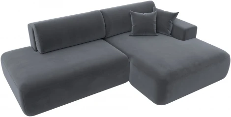 Диван угловой Лига-036 НПБ Модерн правый угол (Серый/Велюр) Лига Диванов арт.121412