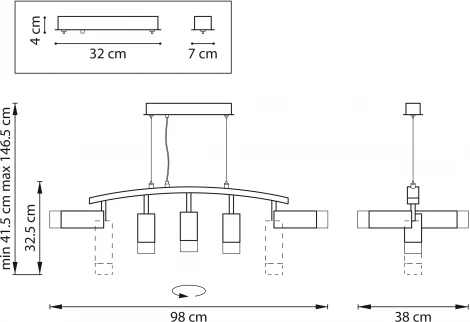 Подвесной светильник Rullo LR7358723631 (571735+214436-3+214487-2+202431-5) Lightstar (220V, на тросе)