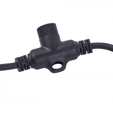 Провод-шина для гирлянд серии F90PRO 2м. 10 Т-коннекторов, шаг 20см статика/мерцание IP67 черный Uniel UCX-F90 T10/2M/BK