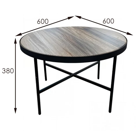 Стол журнальный МеталлАрт М011 БОЛЬШОЙ коричневый дуб/черный Mebelik 009492