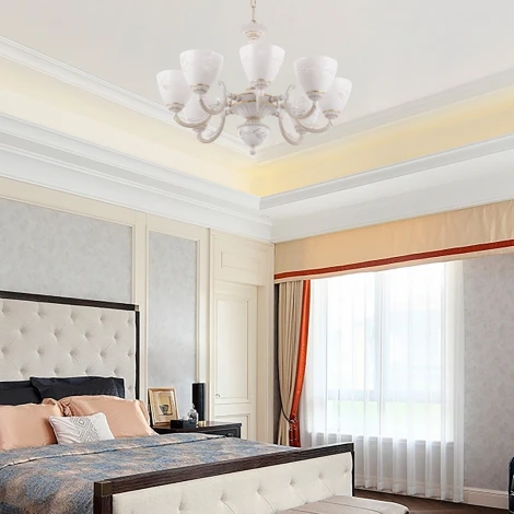 Подвесная люстра Arte Milano AM343659 343659/8 WT+G (220V, на цепи)