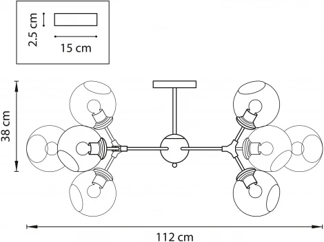 Потолочная люстра на штанге Lightstar Beta 785083 (220V, шарики, молекулы)