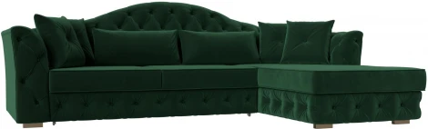 Диван угловой Артис правый угол (Зеленый/Велюр) Лига Диванов арт.121584