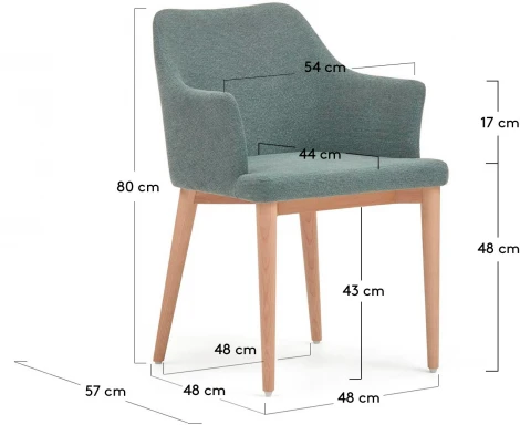 Обеденный стул La Forma (ex Julia Grup) Croft (Зеленый/ Фанера,Ясень)