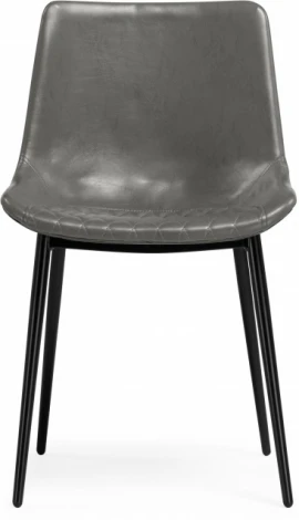 Стул на металлокаркасе Woodville Алеида серая экокожа / черный глянец арт.610746