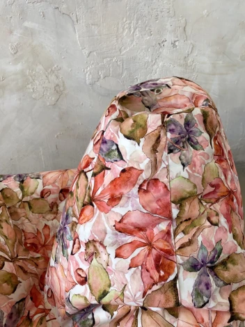 Кресло Мешок Груша Цветы Оранжевые (2XL, Классический) Велюр арт.5037231