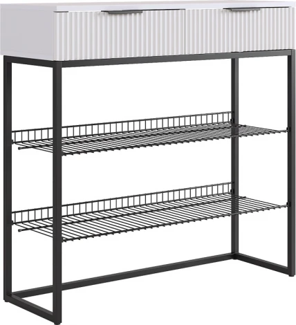 Обувница Классная 1 Mebelson (ЛДСП,Металл/Светлое дерево,Белый,Черный) арт.172188,3323