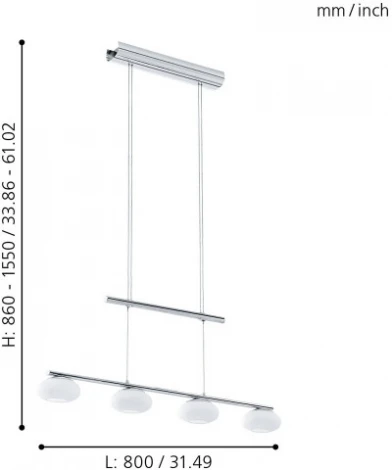 Подвесной светильник Eglo Aleandro 1 96528 (LED, 220V, диммер, на тросе)