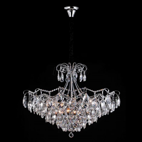 Подвесная люстра Eurosvet Crystal 10080/12 хром / прозрачный хрусталь