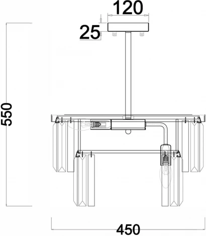 Потолочная люстра каскадная на штанге Freya Viviane FR11001PL-08CH (220V, хрусталь)