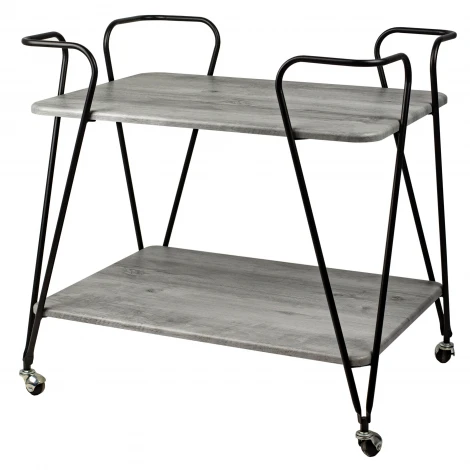 Стол сервировочный Эстер черный/орех гикори grey Mebelik 008845