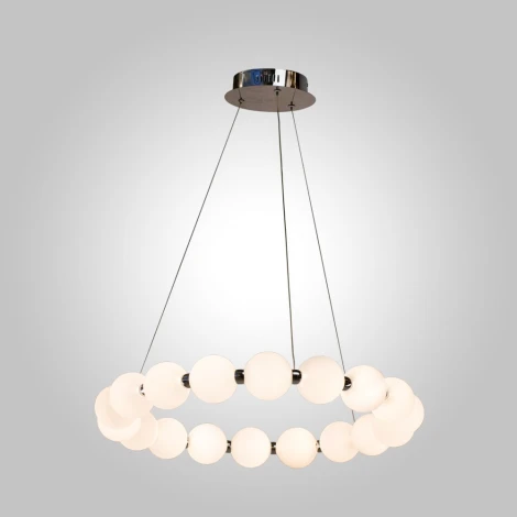 Подвесной светильник светодиодный AM Group PEARL PEARL-D600 CH (220V, на тросе, шар, бусы)
