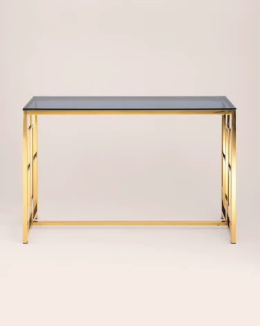 Консоль Stool Group БРУКЛИН 120*40 золото стекло smoke УТ000001498