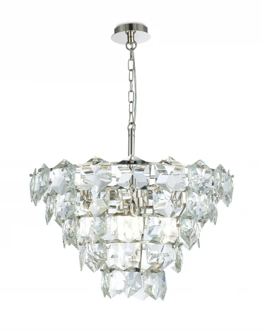 Подвесная люстра каскадная Simple Story 1098 1098-9PL (220V, хрусталь, на цепи)