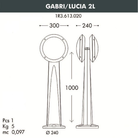 Наземный фонарь Fumagalli Lucia 1R3.613.020.AYE27 (220V, IP66)